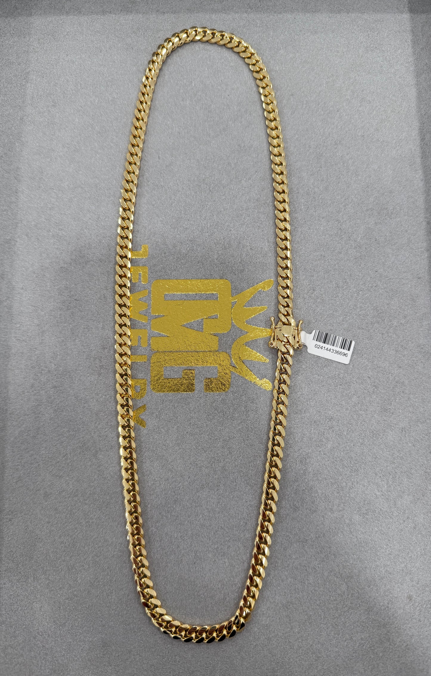 10k cuban link chain 24in 7-7.5mm estimated weight 85g