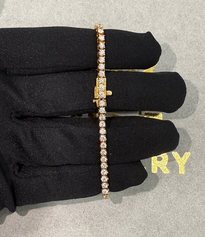 14k yellow gold 5ct natural diamond tennis bracelet