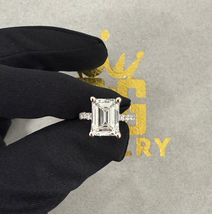 14k white gold emerald cut 4.9ct lab diamond