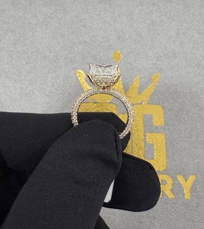 14k yellow gold princess cut 4ct lab diamond