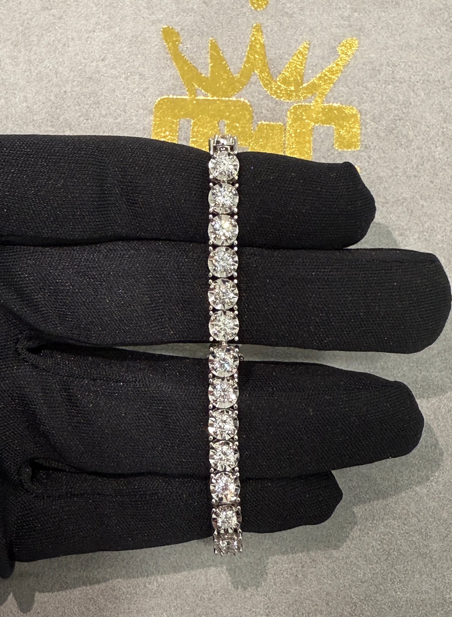 14k white gold natural diamond 6.2ct tennis bracelet