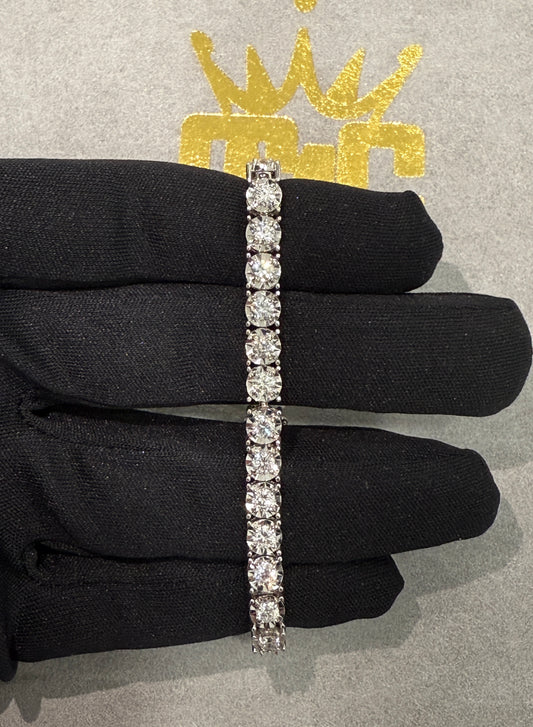 14k white gold natural diamond 6.2ct tennis bracelet