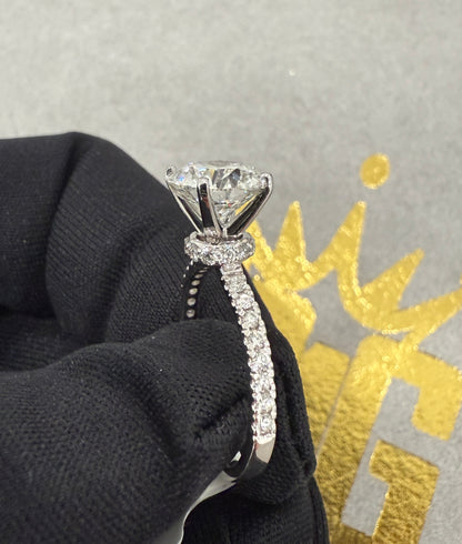 14k white gold 3.21ct round lab diamond