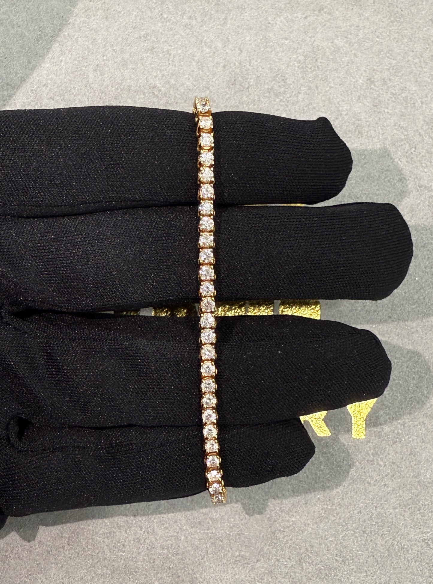 14k yellow gold 5ct natural diamond tennis bracelet